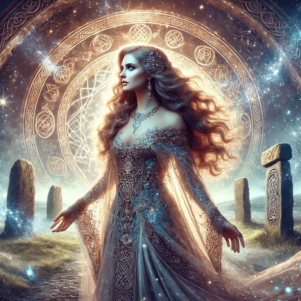 cloidhna goddess with celtic symbols 